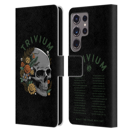 Trivium Graphics Skelly Flower Leather Book Wallet Case Cover For Samsung Galaxy S24 Ultra 5G