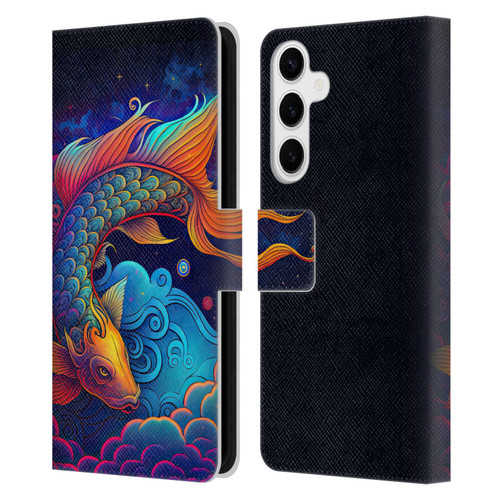 Wumples Cosmic Animals Clouded Koi Fish Leather Book Wallet Case Cover For Samsung Galaxy S24+ 5G