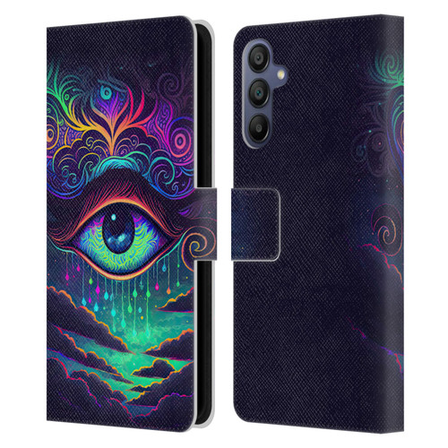 Wumples Cosmic Arts Eye Leather Book Wallet Case Cover For Samsung Galaxy A15