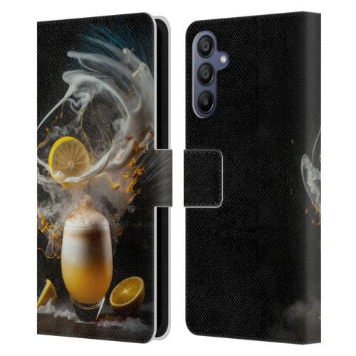 Spacescapes Cocktails Explosive Elixir, Whisky Sour Leather Book Wallet Case Cover For Samsung Galaxy A15