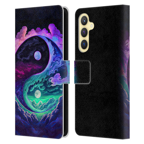 Wumples Cosmic Arts Clouded Yin Yang Leather Book Wallet Case Cover For Samsung Galaxy S23 FE 5G
