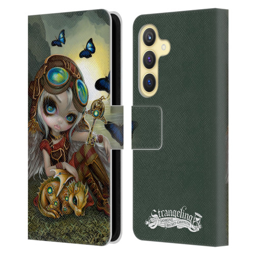 Strangeling Dragon Steampunk Fairy Leather Book Wallet Case Cover For Samsung Galaxy S24 5G