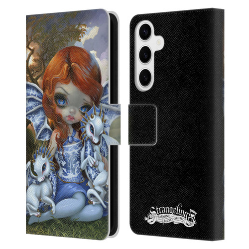 Strangeling Dragon Blue Willow Fairy Leather Book Wallet Case Cover For Samsung Galaxy S24+ 5G