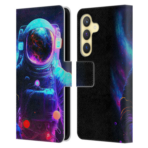 Wumples Cosmic Arts Astronaut Leather Book Wallet Case Cover For Samsung Galaxy S24 5G