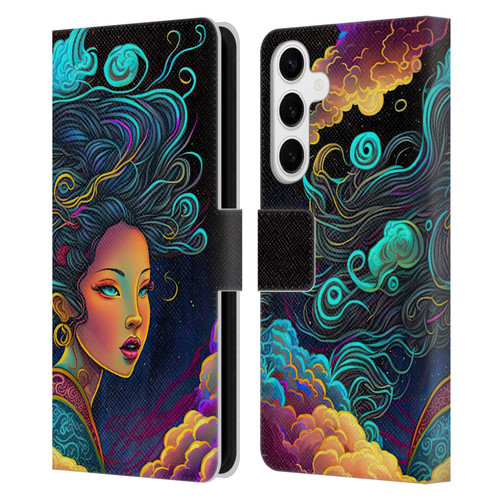 Wumples Cosmic Arts Cloud Goddess Leather Book Wallet Case Cover For Samsung Galaxy S24+ 5G