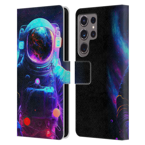 Wumples Cosmic Arts Astronaut Leather Book Wallet Case Cover For Samsung Galaxy S24 Ultra 5G