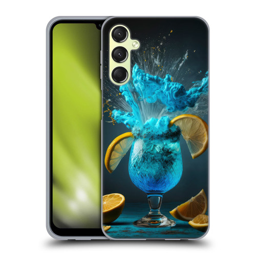 Spacescapes Cocktails Blue Lagoon Explosion Soft Gel Case for Samsung Galaxy A24 4G / Galaxy M34 5G