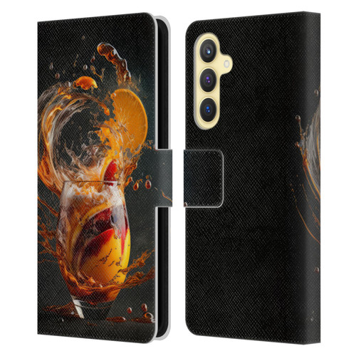 Spacescapes Cocktails Modern Twist, Hurricane Leather Book Wallet Case Cover For Samsung Galaxy S23 FE 5G