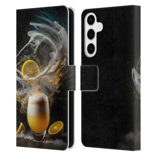 Spacescapes Cocktails Explosive Elixir, Whisky Sour Leather Book Wallet Case Cover For Samsung Galaxy S24+ 5G