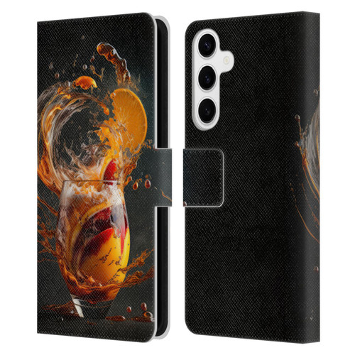 Spacescapes Cocktails Modern Twist, Hurricane Leather Book Wallet Case Cover For Samsung Galaxy S24+ 5G