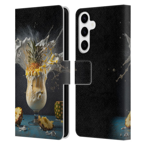 Spacescapes Cocktails Piña Colada Pop Leather Book Wallet Case Cover For Samsung Galaxy S24+ 5G