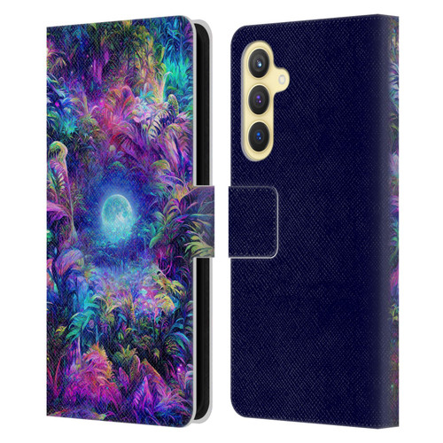 Wumples Cosmic Universe Jungle Moonrise Leather Book Wallet Case Cover For Samsung Galaxy S23 FE 5G