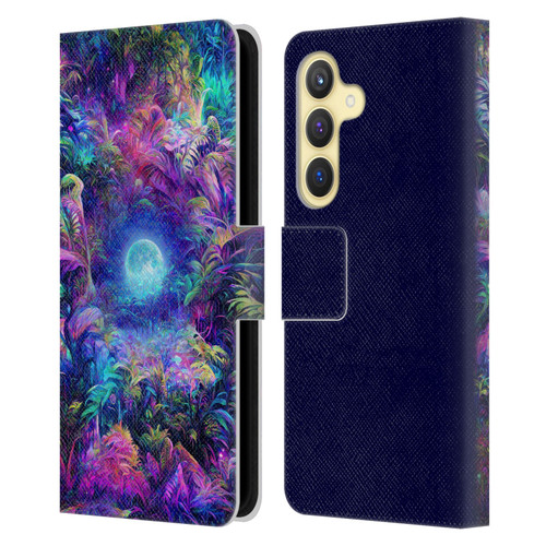 Wumples Cosmic Universe Jungle Moonrise Leather Book Wallet Case Cover For Samsung Galaxy S24 5G