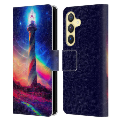 Wumples Cosmic Universe Lighthouse Leather Book Wallet Case Cover For Samsung Galaxy S24 5G