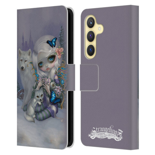 Strangeling Fairy Art Winter with Wolf Leather Book Wallet Case Cover For Samsung Galaxy S24 5G