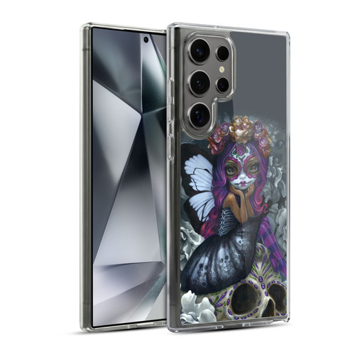 Strangeling Fairy Art Day of Dead Skull Soft Gel Case for Samsung Galaxy S24 Ultra 5G & MagSafe