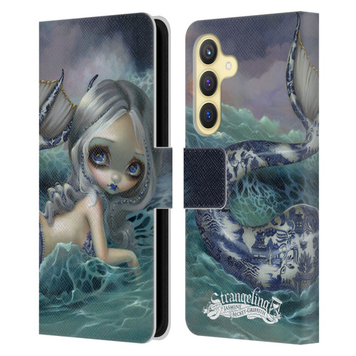 Strangeling Mermaid Blue Willow Tail Leather Book Wallet Case Cover For Samsung Galaxy S24 5G