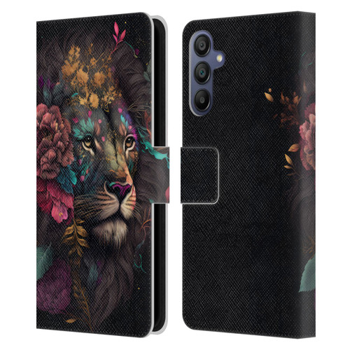 Spacescapes Floral Lions Ethereal Petals Leather Book Wallet Case Cover For Samsung Galaxy A15