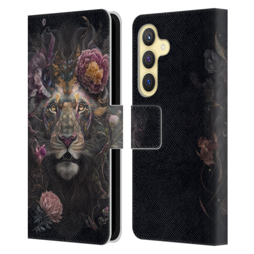 Spacescapes Floral Lions Pride Leather Book Wallet Case Cover For Samsung Galaxy S24 5G