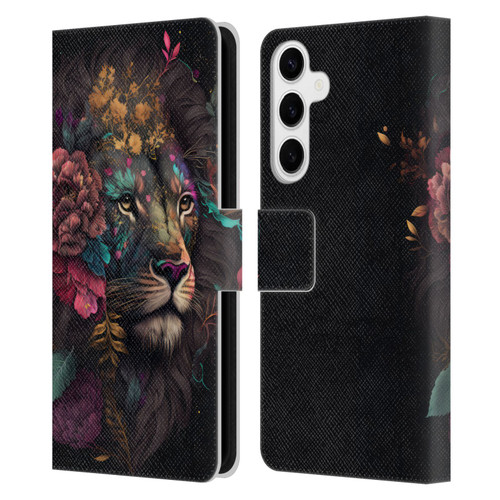 Spacescapes Floral Lions Ethereal Petals Leather Book Wallet Case Cover For Samsung Galaxy S24+ 5G