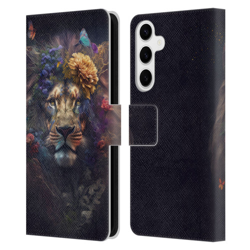 Spacescapes Floral Lions Flowering Pride Leather Book Wallet Case Cover For Samsung Galaxy S24+ 5G