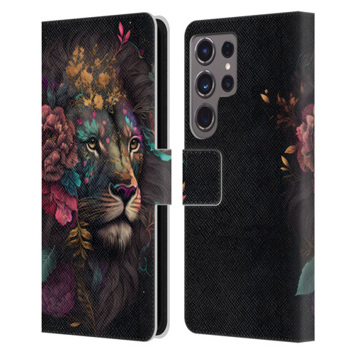 Spacescapes Floral Lions Ethereal Petals Leather Book Wallet Case Cover For Samsung Galaxy S24 Ultra 5G
