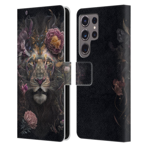 Spacescapes Floral Lions Pride Leather Book Wallet Case Cover For Samsung Galaxy S24 Ultra 5G
