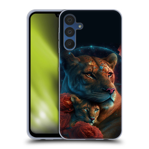 Spacescapes Floral Lions Star Watching Soft Gel Case for Samsung Galaxy A15