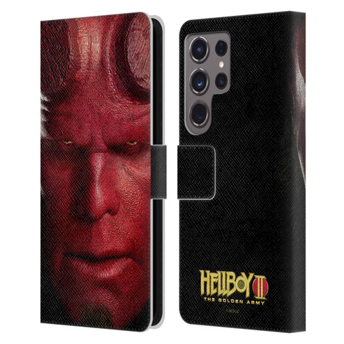Hellboy II Graphics Face Portrait Leather Book Wallet Case Cover For Samsung Galaxy S24 Ultra 5G