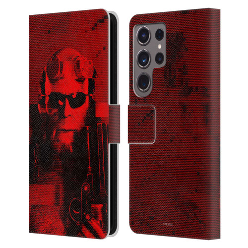 Hellboy II Graphics Portrait Sunglasses Leather Book Wallet Case Cover For Samsung Galaxy S24 Ultra 5G