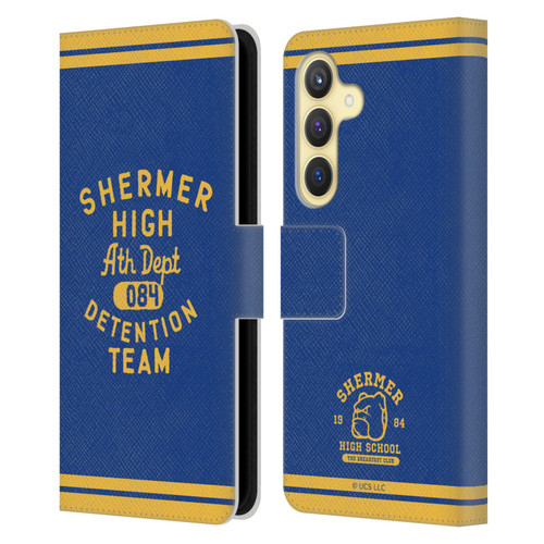The Breakfast Club Graphics Shermer High Ath Depth Leather Book Wallet Case Cover For Samsung Galaxy S24 5G