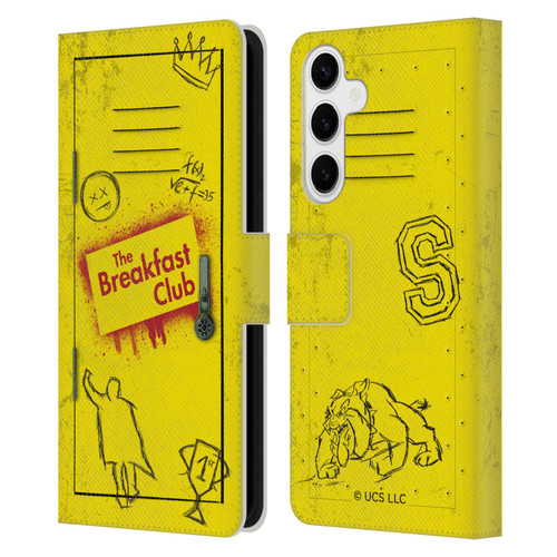 The Breakfast Club Graphics Yellow Locker Leather Book Wallet Case Cover For Samsung Galaxy S24+ 5G
