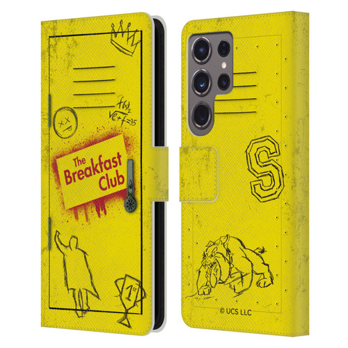The Breakfast Club Graphics Yellow Locker Leather Book Wallet Case Cover For Samsung Galaxy S24 Ultra 5G