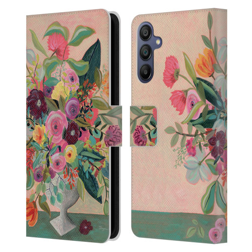 Suzanne Allard Floral Art Floral Centerpiece Leather Book Wallet Case Cover For Samsung Galaxy A15