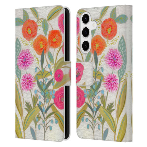 Suzanne Allard Floral Art Joyful Garden Plants Leather Book Wallet Case Cover For Samsung Galaxy S24+ 5G