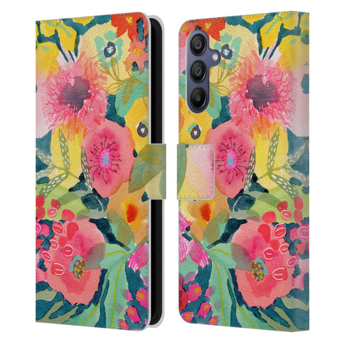 Suzanne Allard Floral Graphics Delightful Leather Book Wallet Case Cover For Samsung Galaxy A15