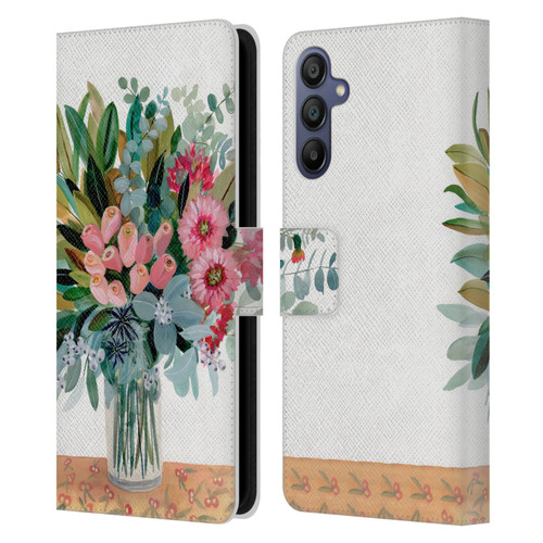 Suzanne Allard Floral Graphics Magnolia Surrender Leather Book Wallet Case Cover For Samsung Galaxy A15