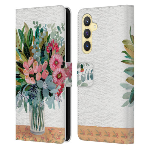 Suzanne Allard Floral Graphics Magnolia Surrender Leather Book Wallet Case Cover For Samsung Galaxy S23 FE 5G