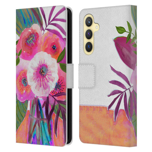 Suzanne Allard Floral Graphics Sunrise Bouquet Purples Leather Book Wallet Case Cover For Samsung Galaxy S23 FE 5G