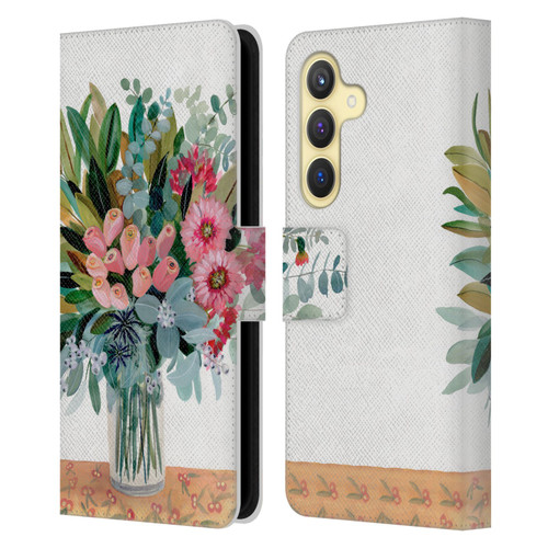 Suzanne Allard Floral Graphics Magnolia Surrender Leather Book Wallet Case Cover For Samsung Galaxy S24 5G