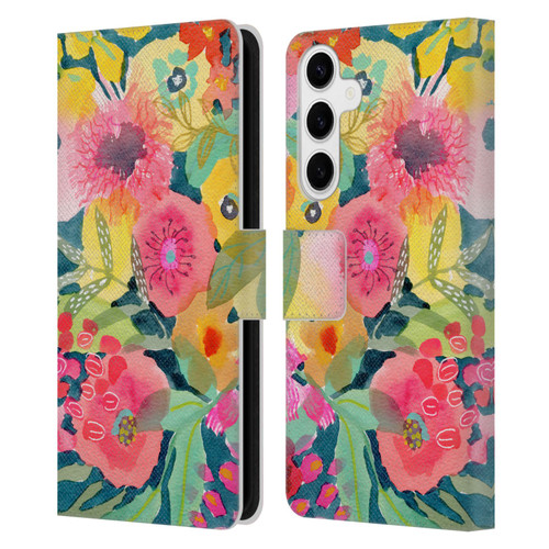 Suzanne Allard Floral Graphics Delightful Leather Book Wallet Case Cover For Samsung Galaxy S24+ 5G