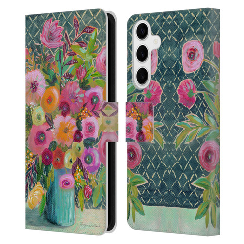 Suzanne Allard Floral Graphics Hope Springs Leather Book Wallet Case Cover For Samsung Galaxy S24+ 5G