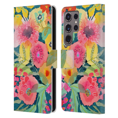Suzanne Allard Floral Graphics Delightful Leather Book Wallet Case Cover For Samsung Galaxy S24 Ultra 5G