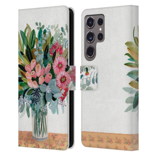 Suzanne Allard Floral Graphics Magnolia Surrender Leather Book Wallet Case Cover For Samsung Galaxy S24 Ultra 5G