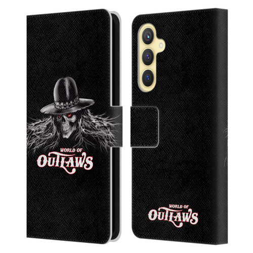 World of Outlaws Skull Rock Graphics Logo Leather Book Wallet Case Cover For Samsung Galaxy S23 FE 5G