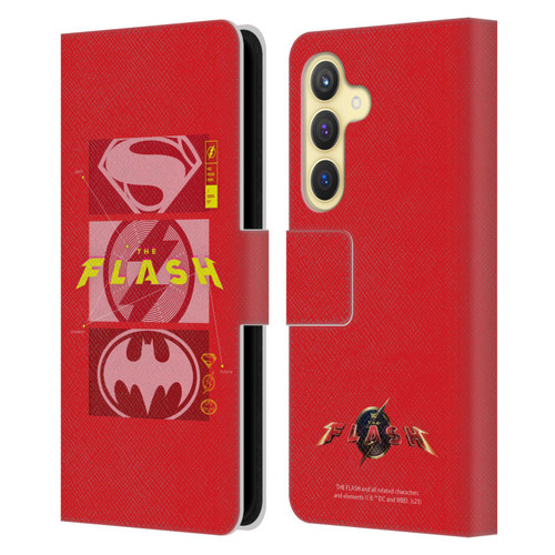 The Flash 2023 Graphics Superhero Logos Leather Book Wallet Case Cover For Samsung Galaxy S24 5G