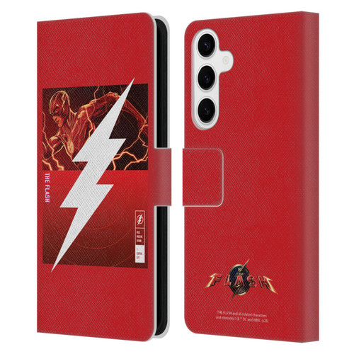 The Flash 2023 Graphics Barry Allen Logo Leather Book Wallet Case Cover For Samsung Galaxy S24+ 5G