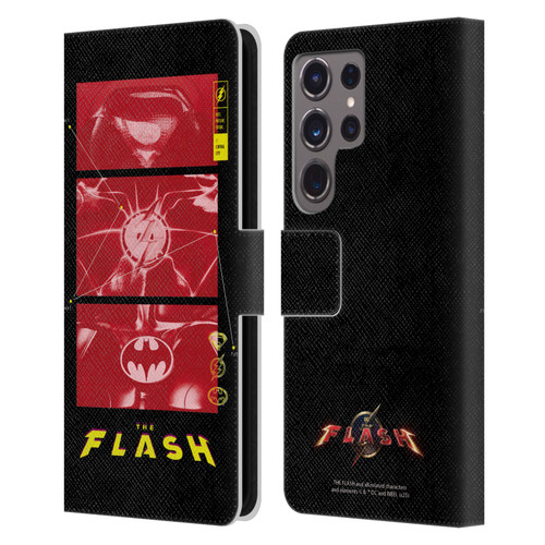 The Flash 2023 Graphics Suit Logos Leather Book Wallet Case Cover For Samsung Galaxy S24 Ultra 5G
