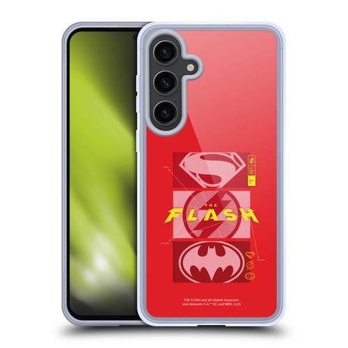 The Flash 2023 Graphics Superhero Logos Soft Gel Case for Samsung Galaxy S24+ 5G