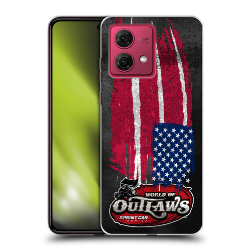World of Outlaws Western Graphics US Flag Distressed Soft Gel Case for Motorola Moto G84 5G